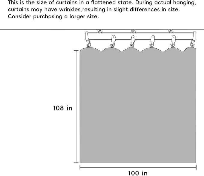 Room Divider Curtains Flexible Ceiling Tracks set Curtain track Ceiling Mount Blackout Curtain for Living Room Bedroom Ceiling Curtain Rod Privacy Dividers Panel W100xH108 Light Grey Drape&Black rail
