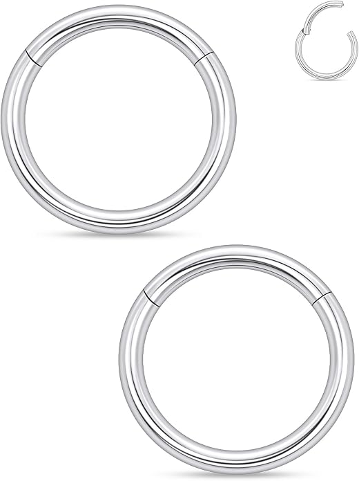 20G 18G 16G 14G 12G 10G 8G 6G 4G 2G Nose Rings Hoops Astm F136 Titanium Clicker Septum Lip Ring Tragus Helix Daith Rook Conch Snug Cartilage Lobe Earrings Hoop Piercing Jewelry For Women Men