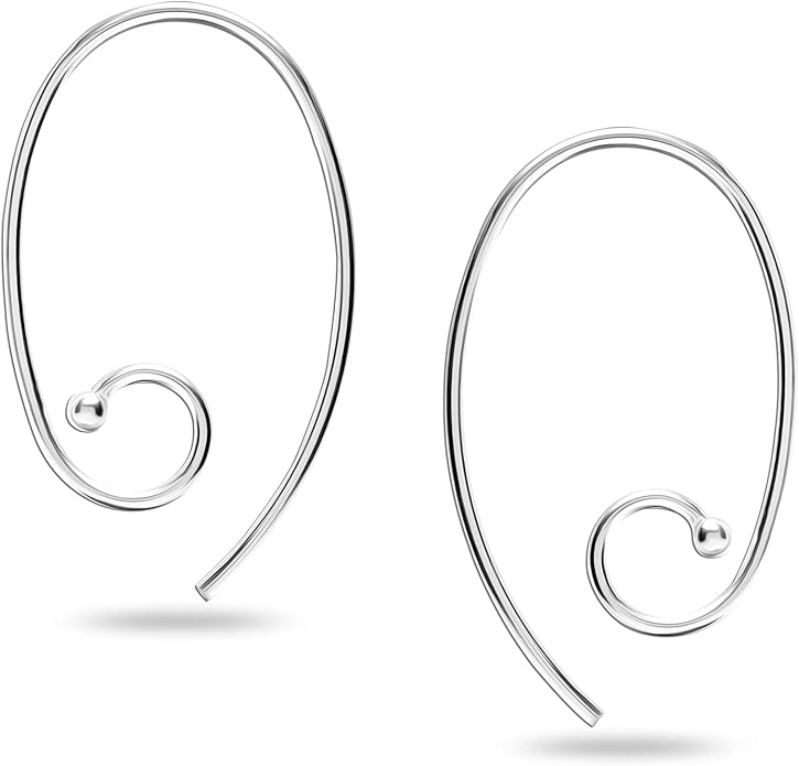 LeCalla 925 Sterling Silver Threader Earrings for Women | Handmade Wire Boho Hoops & Drop Earrings in Spiral, Heart, Bar Designs | Lightweight Pull Through Earring Jewelry Gift for Birthday, Anniversary