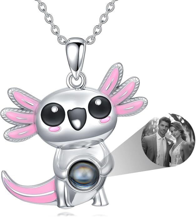 Dorunmo Axolotl Necklace 925 Sterling Silver Axolotl Birthstone Pendant Cute Animal Axolotl Jewelry Gifts for Women