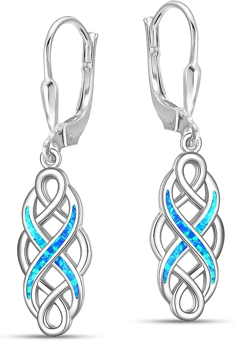 LeCalla 925 Sterling Silver Leverback Drop Earrings | Lightweight Celtic-Knot Filigree Heart Teardrop Dangle Earring for Women's Gift for Her