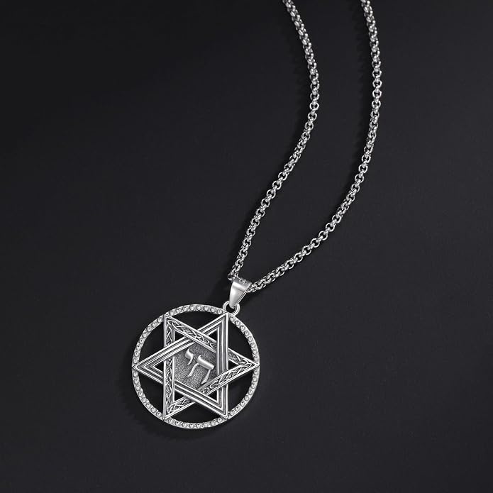 Tetragrammaton/Thors Hammer/Viking Axe/Jewish/Yahweh Necklace for Men 925 Sterling Silver Viking Norse Pagan Jewelry Gifts for Women