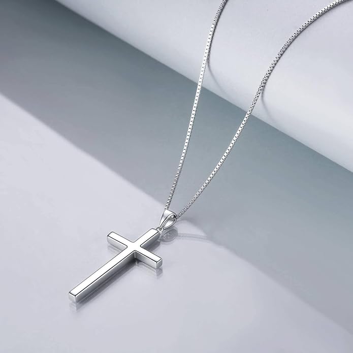 POPLYKE Cross Necklace 925 Sterling Silver Philippians 4:13 I Can Do All The Things Inspirational Necklace Gifts for Women Men 20+2''