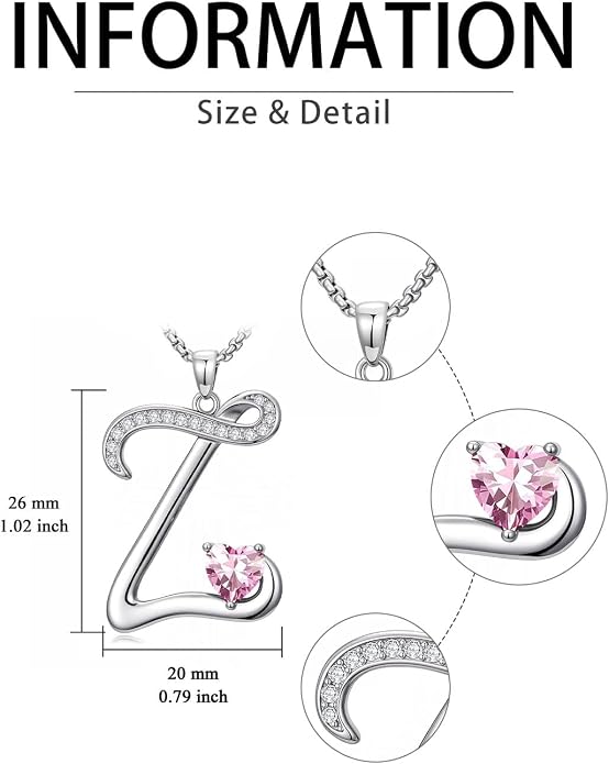 Birthday Gifts for Women Alphabet A to Z Initial Birthstone Pendant Necklaces for Women - 18k White Gold Plated Personalized Name Jewelry Anniversary Graduation Gifts for Wife Her Daughter Girlfriend(with Gift Box)