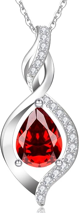 RIVIKO Valentines Day Gifts for Her-Infinity Birthstone Necklace for Women,925 Sterling Silver Teardrop Necklace, Womens Jewelry Birthday Gifts for Women Friend Her Mom Wife Lady