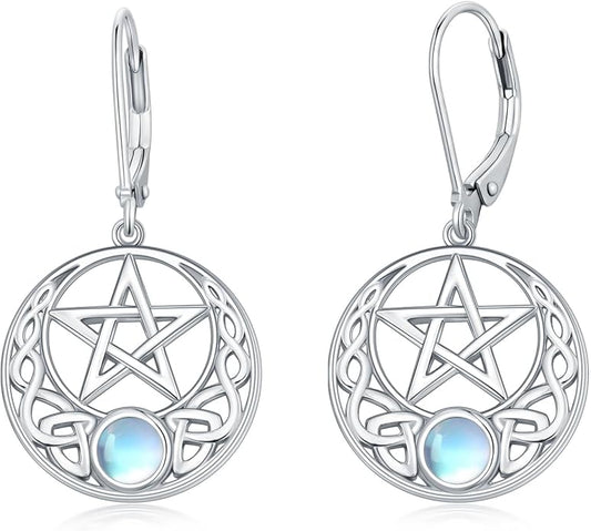 Dorunmo Moonstone Dangle Drop Earrings s925 Sterling Silver Leverback Earrings Filigree Moonstone Jewelry Birthday Gifts for Women