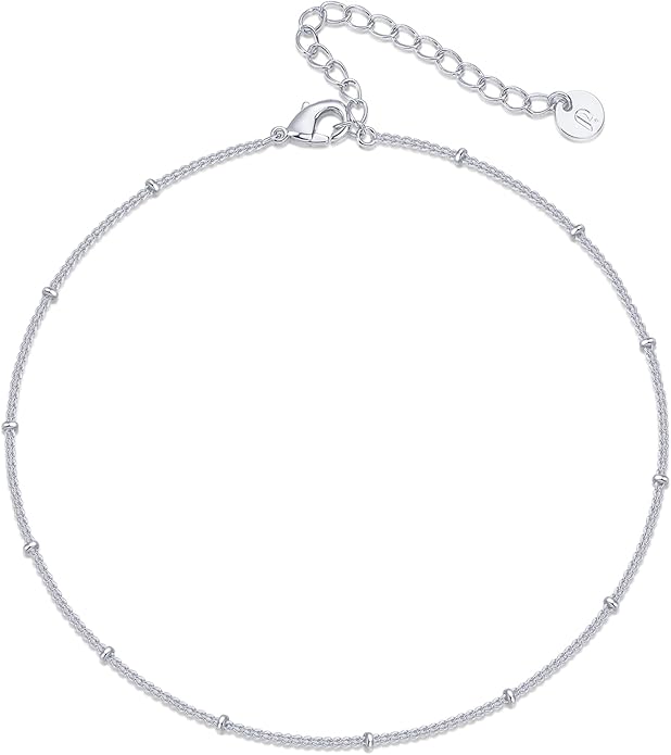 PAVOI 14K Gold Plated Chain Anklets for Women - Minimalist Link Chain Ankle Bracelet - Dainty Gold Anklets for Women - Trendy Summer Beach Jewelry Gifts - Snake, Figaro, Mariner, Paperclip, Beaded