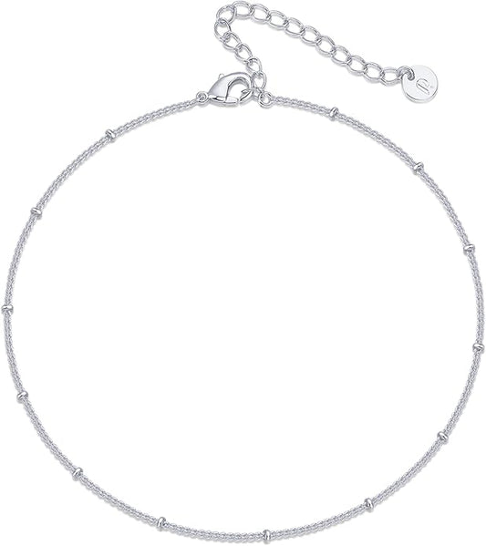PAVOI 14K Gold Plated Chain Anklets for Women - Minimalist Link Chain Ankle Bracelet - Dainty Gold Anklets for Women - Trendy Summer Beach Jewelry Gifts - Snake, Figaro, Mariner, Paperclip, Beaded