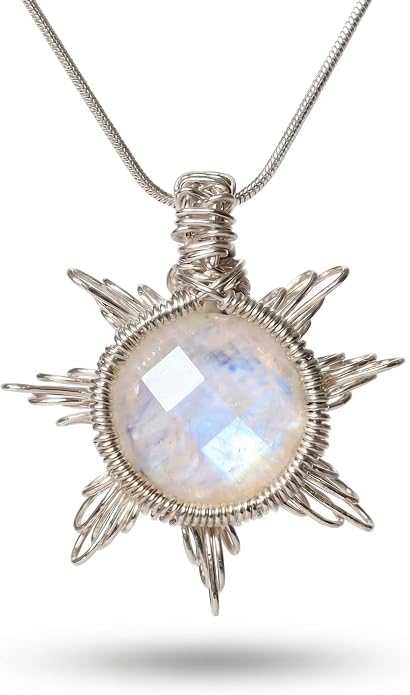 Natural Faceted Labradorite Pendant Necklace – Unique Stone of Magic & Transformation, Iridescent Flash Gemstone Jewelry, Handmade Healing Crystal Gift for Women, Birthday, Anniversary, Spiritual Awakening & Intuition