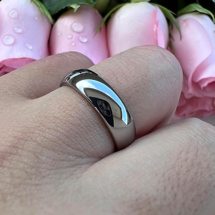 TUTISS 4mm 6mm 8mm 10mm Silver/Gold/White Tungsten Rings for Men Women Couple Fashion Jewelry Anniversary Engagement Wedding Bands Domed Polished I Love You Engraved Comfort Fit