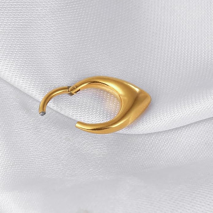 MOQIKAKA16G 8mm Septum Rings - Stainless Steel Segment Nose Rings for Women Men - Hinged Segment Nose Helix Cartilage Clicker Hoop Earrings for Daith Rook Tragus Piercing