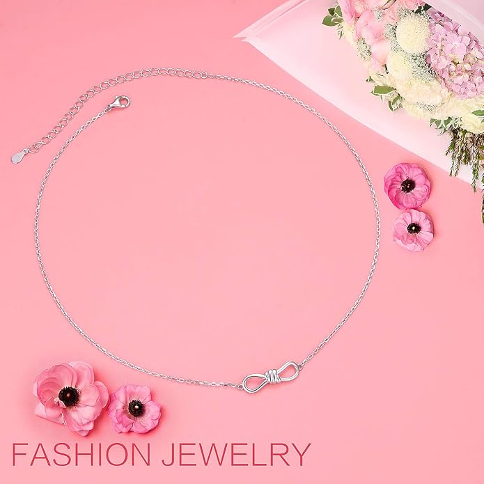 DAOCHONG S925 Sterling Silver Choker Short Necklace Pendant for Women Jewelry Gift