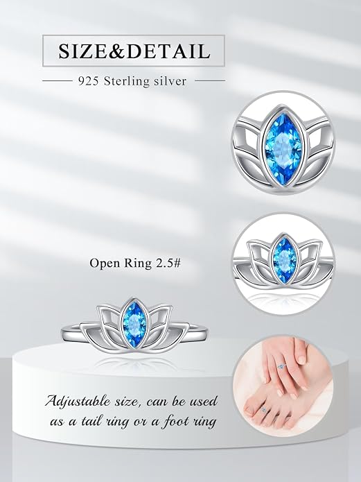 Midari Toe Rings for Women 925 Sterling Silver Hypoallergenic Adjustable Open Band Ring for Women Summer Beach Open Toe Jewelry Foot Jewelry