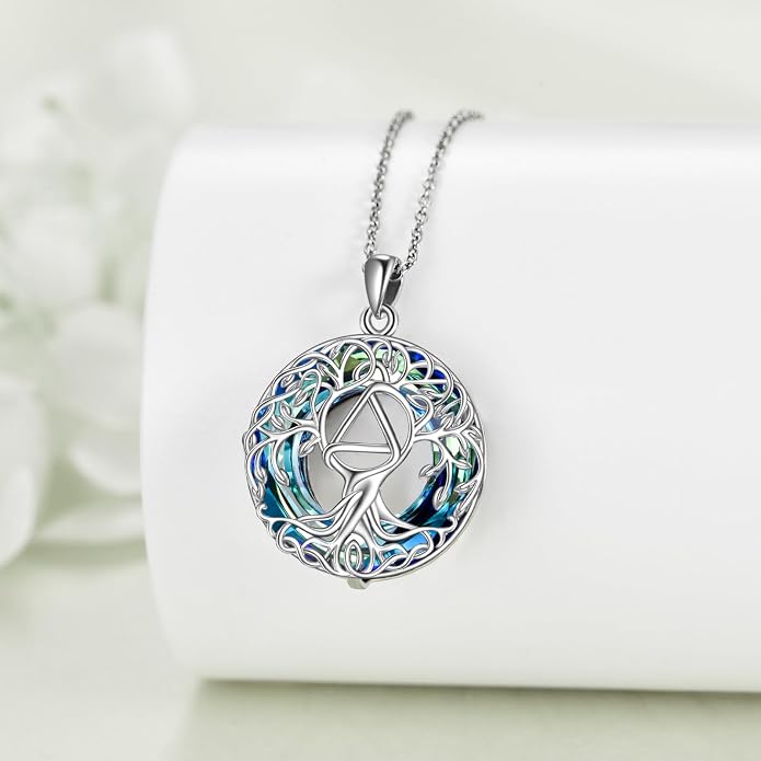 YFN Tree of Life Necklace Sterling Silver Celtic Knot Tree Pendant Jewelry Gifts for Women Men