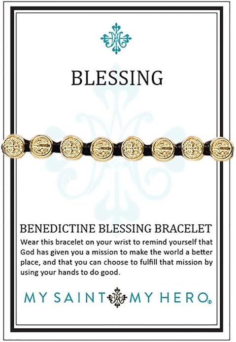 My Saint My Hero Benedictine Blessing Bracelets – Handwoven Spiritual Protection with Medals Hand-Cast In Italy at Sacred Site
