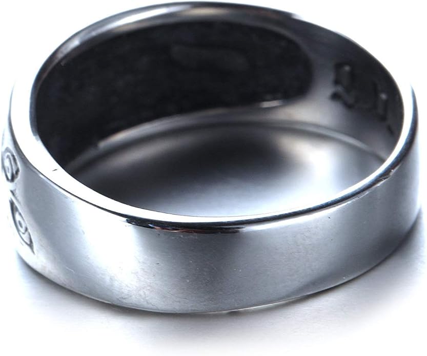 Men's Stainless Steel Eye of God Ring Band All Seeing Eye Spinner Rings Black Silver Vintage Jewelry Size 5 to 14