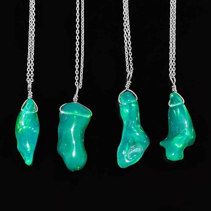 Natural Gemstone Pendant Necklace for Women Handmade Birthstone Healing Crystal Jewelry Chain 20" Stone Birthday Christmas Wedding Gifts for Her