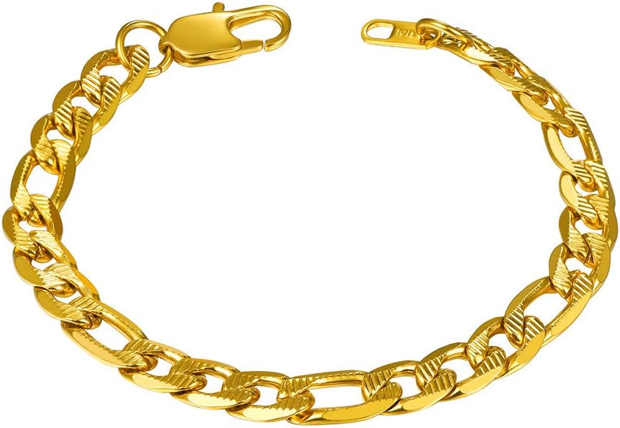 PROSTEEL Silver/Gold/Black Bracelets for Men Figaro Cuban Link, 6mm-13mm Width, 7.5"/8.3"/9" Length, Stainless Steel Mens Bracelet Jewelry with Gift Box