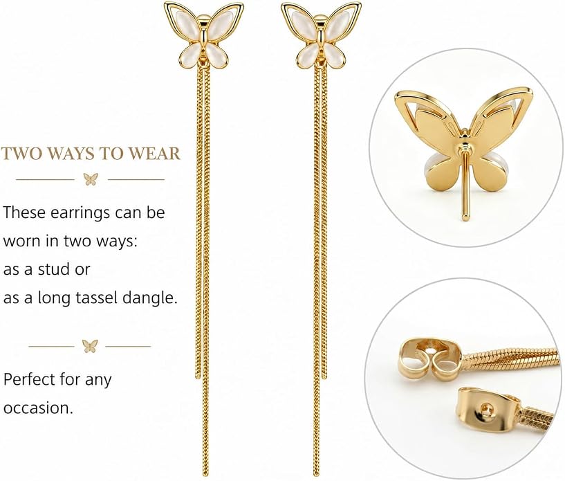 14K Gold Plated Flower Dangle Earrings for Women, Hypoallergenic Cubic Zirconia Long Threader Chandelier Earrings, Elegant Crystal Jewelry for Wedding Bridal Prom Party Gifts