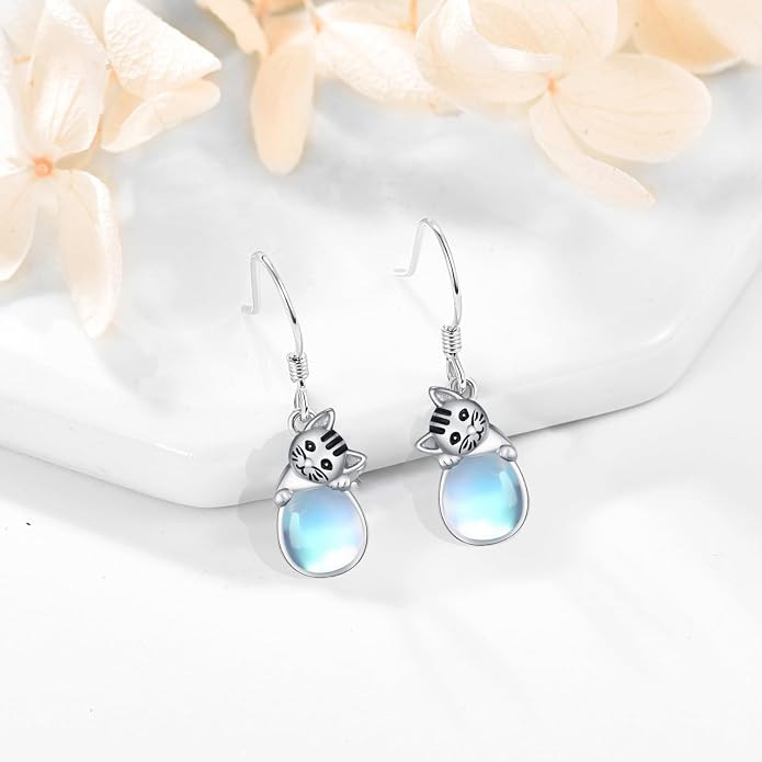 Dreamboat Cute Animal Dangle Drop Earrings for Women 925 Sterling Silver Hypoallergenic Animals Hook Earring Birthday Party Jewelry Gifts for Sensitive Ears