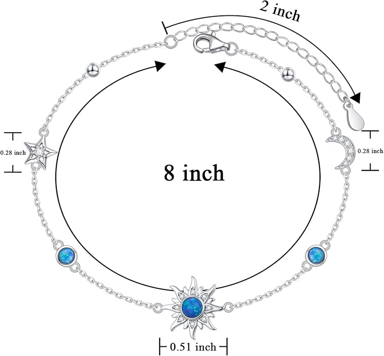Alphm Anklet for Women S925 Sterling Silver Adjustable Foot Evil Eye Starfish Heart Bead Butterfly Celtic Knot Cross Multilayer Layered Ankle Bracelet Jewelry