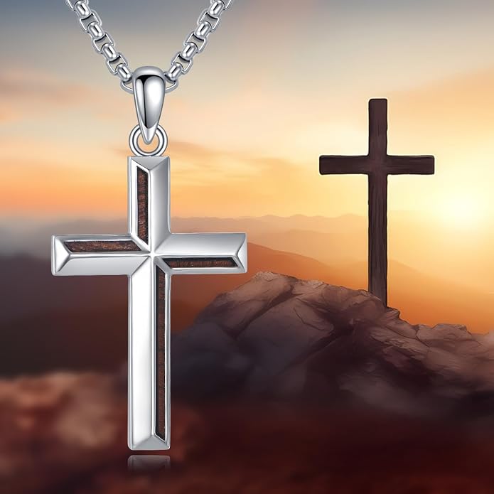 Cross Necklace 925 Sterling Silver Cross Faith Pendant Christian Jewelry Gifts for Women Men