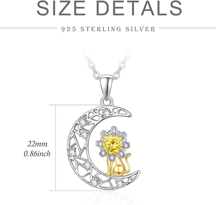 Palpitate Moon Star Necklace Moon Phase Necklace Pendant 925 Sterling Silver Jewelry Christmas Gifts for Women Wife Her Adjustable Chain