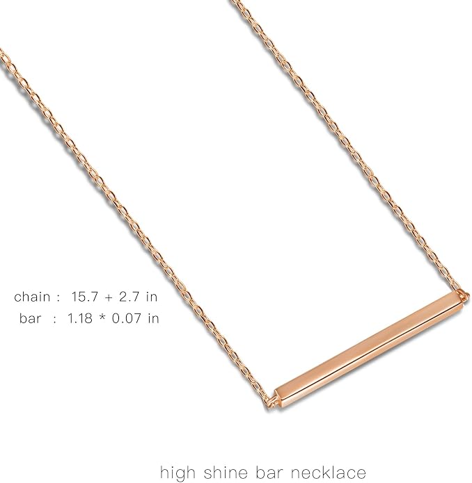 S.Leaf Gold Dainty Pendant Necklaces for Women Sterling Silver Gold Plated Layered Horizontal Vertical Bar Star Starburst Moon Cubic Zirconia Lariat Necklace for Women Trendy Gifts