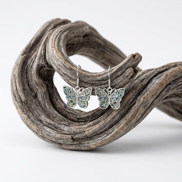 Silver Earrings Women Dangle Filigree/Abalone Shell/Turquoise Cowgirl Earrings Cat/Hummingbird/Chicken/Celtic Knot/Butterfly Jewelry Birthday Gifts for Women