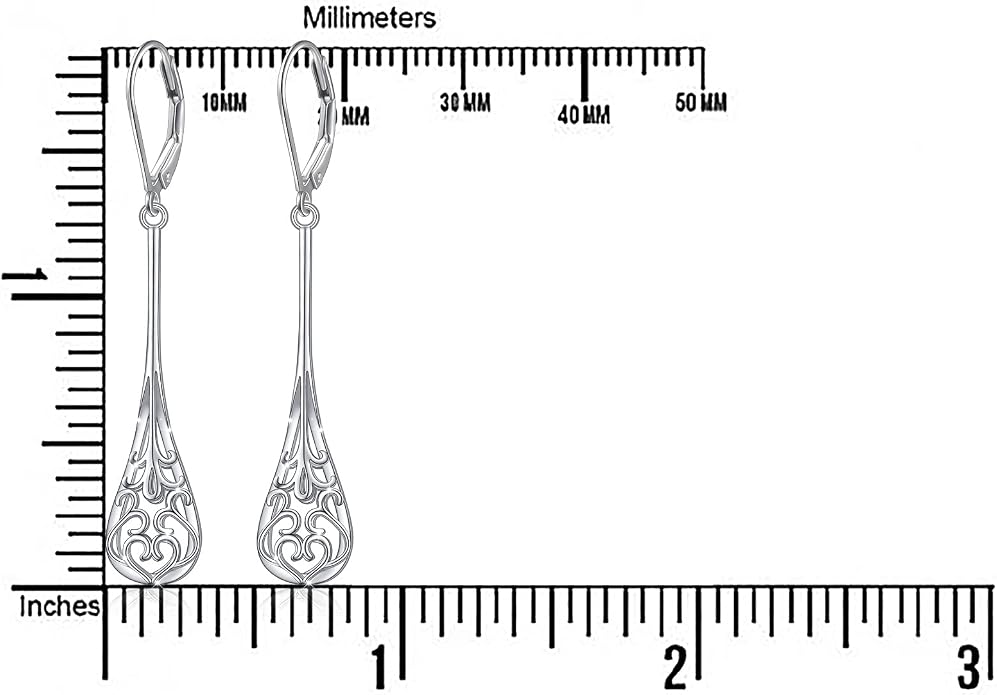 S925 Sterling Silver Vertical Drop Dangle Earrings Gift for Women Teenage