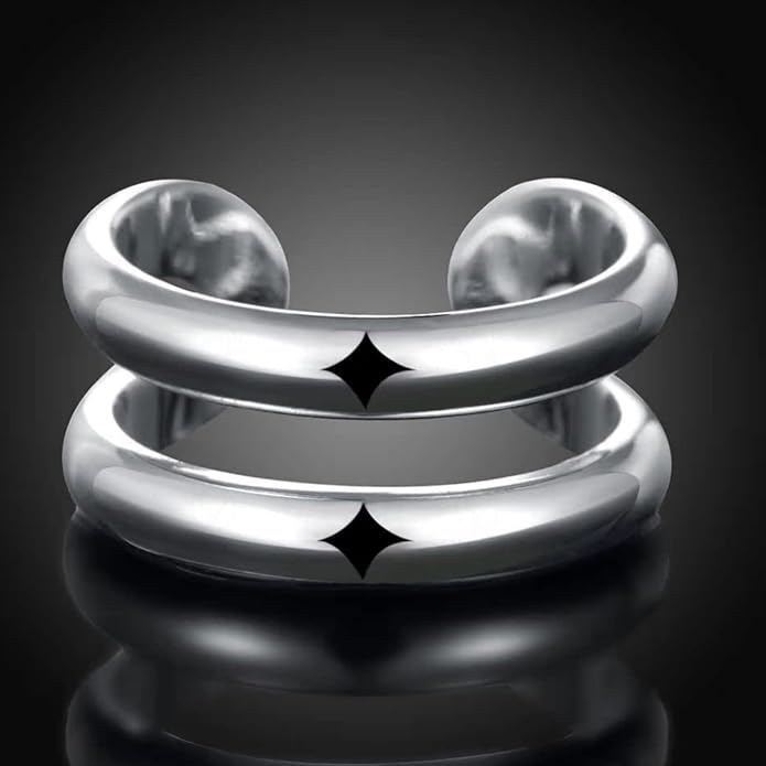 925 Sterling Silver Ring Minimalist Adjustable Rings Band Handmade Rings for Women Girls