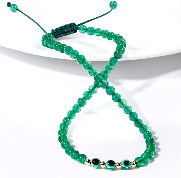Evil Eye Ankle Bracelets for Women Beads Anklets Beach Accessiory Gemstone Healing Crystal Adjustable