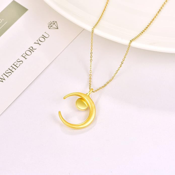 Palpitate Moon Star Necklace Moon Phase Necklace Pendant 925 Sterling Silver Jewelry Christmas Gifts for Women Wife Her Adjustable Chain