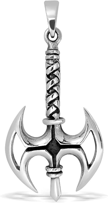 WithLoveSilver 925 Sterling Silver Viking Battle Axe Pendant