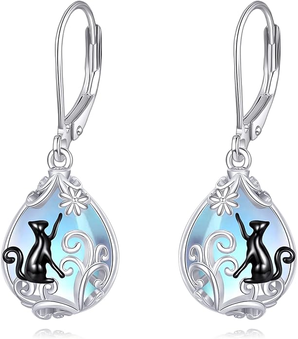POPLYKE Celtic Filigree Teardrop Drop Dangle Earrings Sterling Silver Leverback Earrings Jewelry for Women