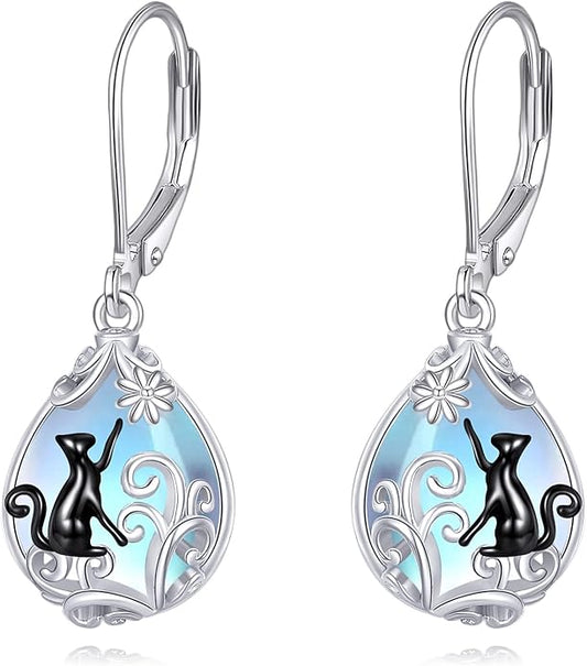 POPLYKE Celtic Filigree Teardrop Drop Dangle Earrings Sterling Silver Leverback Earrings Jewelry for Women