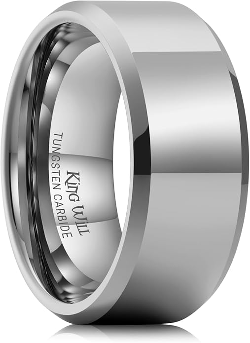 King Will BASIC Men Women 4mm/5mm/6mm/7mm/8mm Titanium Rings Polished Wedding Band Engagement Anniversary Band Comfort Fit