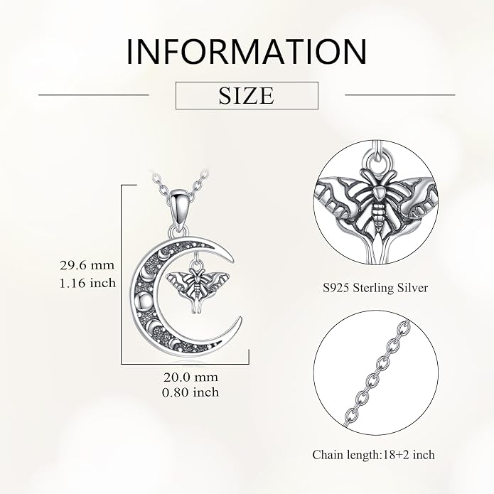 Sun and Moon Necklace 925 Sterling Silver Sun Moon Pendant Gemstone Jewelry Gifts for Women