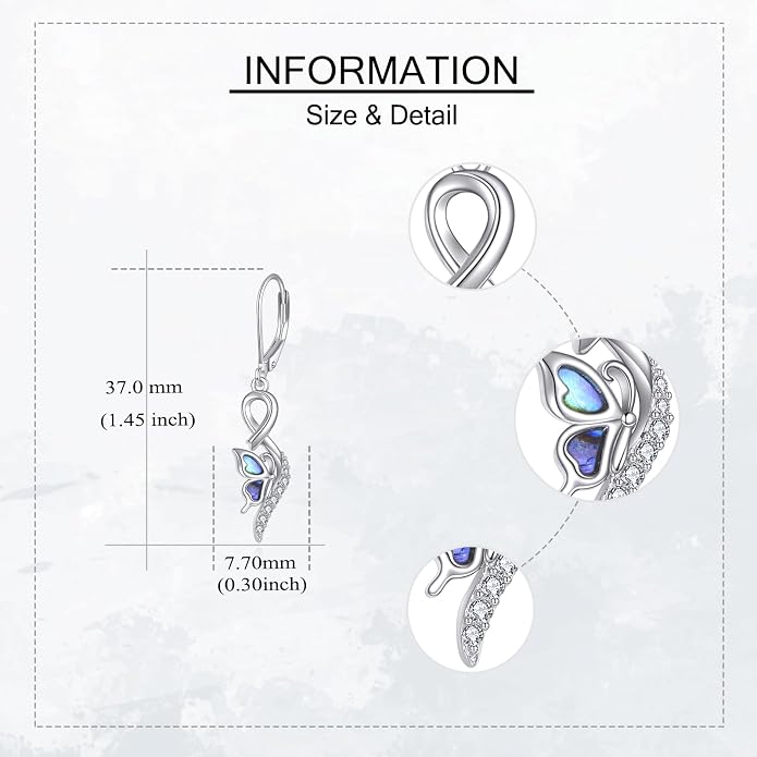 Butterfly/Paw Print/Highland Cow/Cat/Dog/Hummingbird/Dragonfly Earrings 925 Sterling Silver Animal Hypoallergenic Drop Dangle Earrings Animal Valentine's Day Jewelry for Women