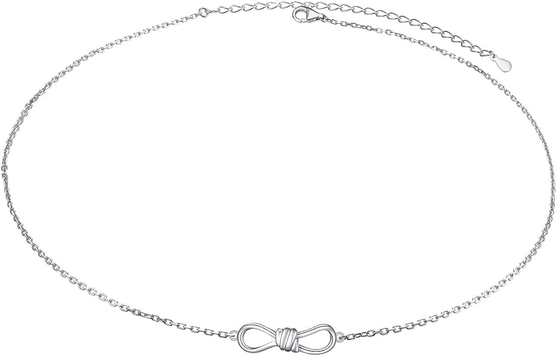 DAOCHONG S925 Sterling Silver Choker Short Necklace Pendant for Women Jewelry Gift