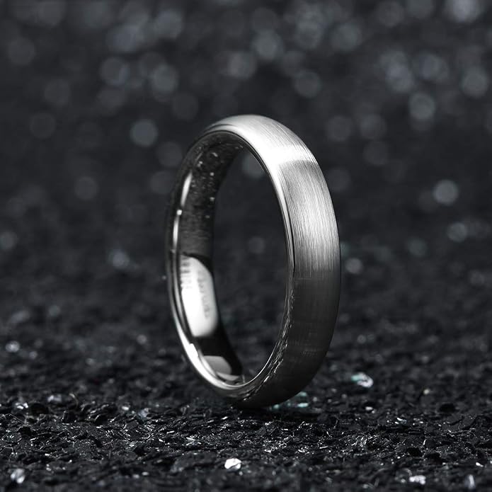 King Will Wedding Band for Men Women, 2/4/6/7/8mm Domed Matte Brushed Tungsten Carbide Rings, Solid/Dual Color Engagement Rings, Comfort Fit