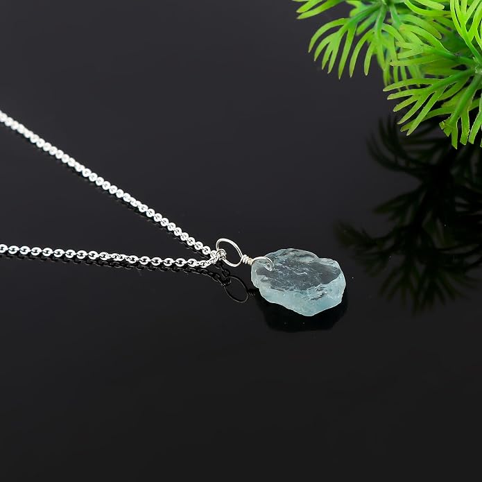 Natural Raw Gemstones Pendant Necklace, Rough Stones Dainty Jewelry, Handmade Bohemian Jewelry, Silver Plated Chain, Healing Crystals, Christmas Gift for Women