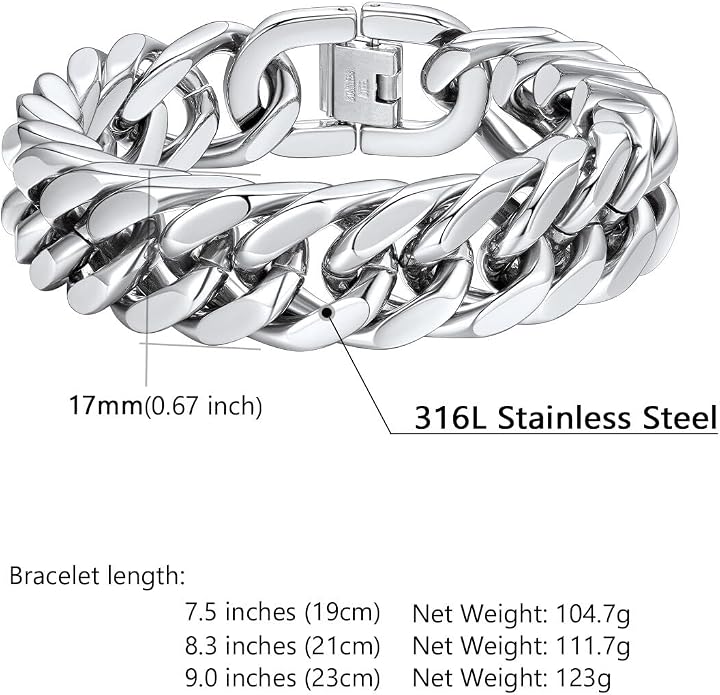 Supcare Unique Anniversary Birthday Valentines Fathers Day Stainless Steel Cuban Link Bracelets for Men Him, To My Man Dad Husband Love Always Remember Wrist Chain Bracelet Jewelry Gifts