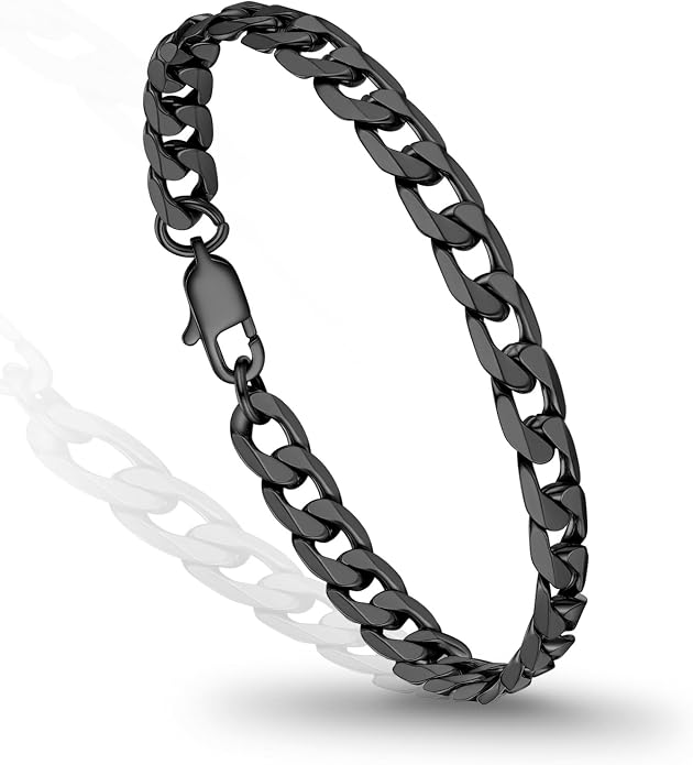 PROSTEEL Silver/Gold/Black Bracelets for Men Figaro Cuban Link, 6mm-13mm Width, 7.5"/8.3"/9" Length, Stainless Steel Mens Bracelet Jewelry with Gift Box