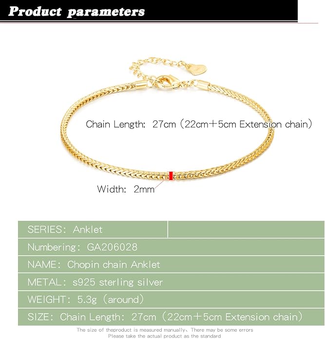 Dankadi Women 925 Sterling Silver Anklets Bracelet Men Simple Chopin/Box Chain/Twist Rope Chain Summer Beach Foot 24k Gold Plated Jewelry Gift