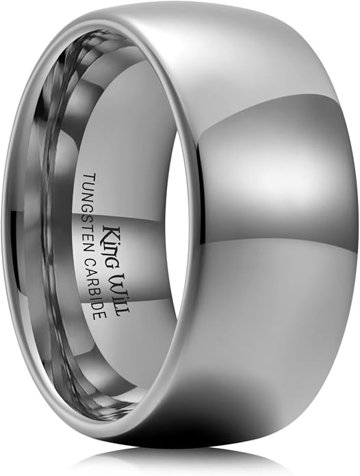King Will Tungsten Carbide Wedding Band for Men Women Promise Rings for Couples Domed High Polish