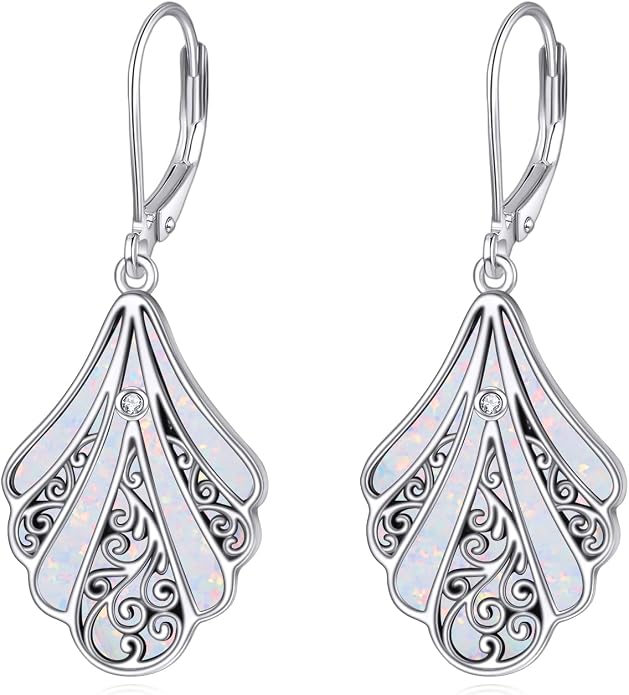 Abalone Shell Dangle Drop Earrings for Women 925 Sterling Silver Filigree Bohemian Earrings Jewelry Gift