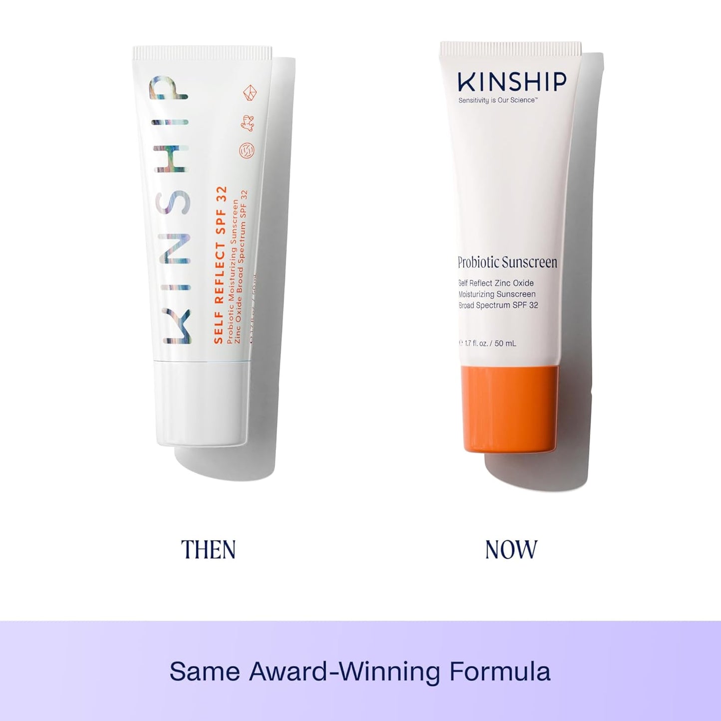 Kinship Zinc Oxide Mineral Sunscreen for Face Self Reflect SPF 32 | Vegan, Reef Safe, Non Toxic Eczema Sunscreen for Sensitive Skin | Sunblock Face Moisturizer with SPF (1.75 oz)