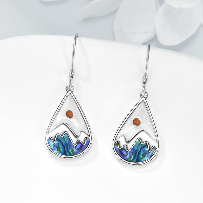 AOBOCO Mustard Seed Earrings for Women Sterling Silver Mountain Cross Earrings Dangle Christian Religion Jewelry Mothers Day Birthday for Mom Wife Friends