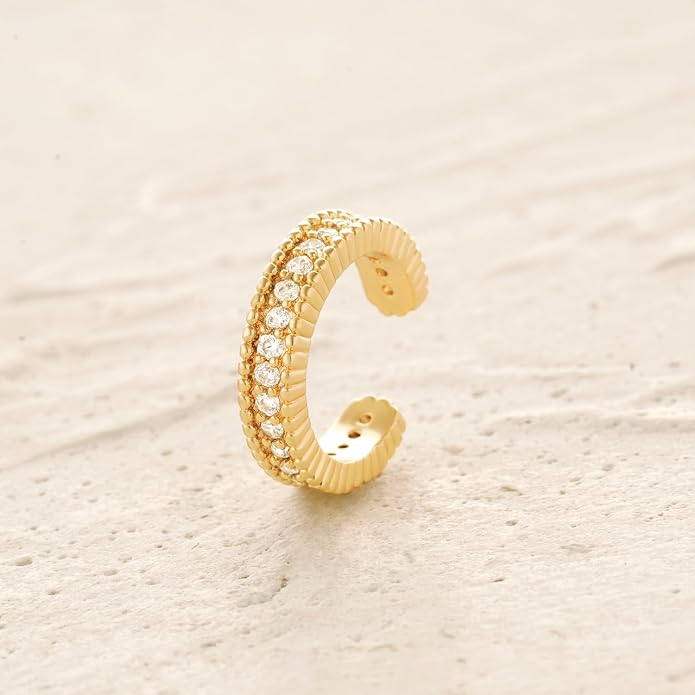 MYEARS Women Ear Cuff Earring Gold Non Pierced Ear Cartilage Clip on Wrap Hoop 14K Gold Filled Tiny Boho Beach Simple Minimalist Delicate Handmade Hypoallergenic Jewelry Gift-Sold as Single/Pair
